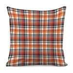 Orange And Black Madras Plaid Print Pillow Cover