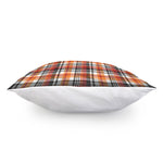 Orange And Black Madras Plaid Print Pillow Cover