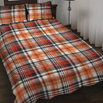 Orange And Black Madras Plaid Print Quilt Bed Set