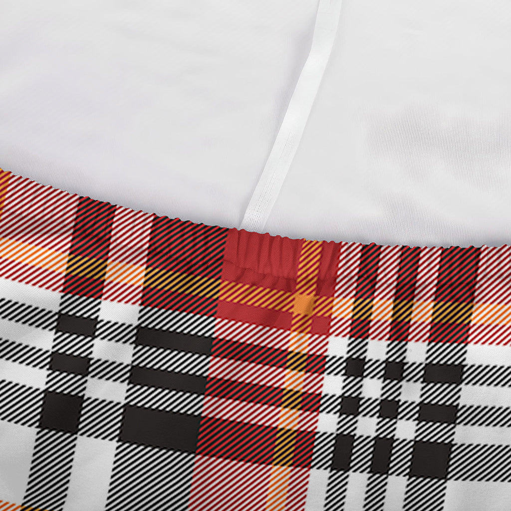 Orange And Black Madras Plaid Print Sofa Cover