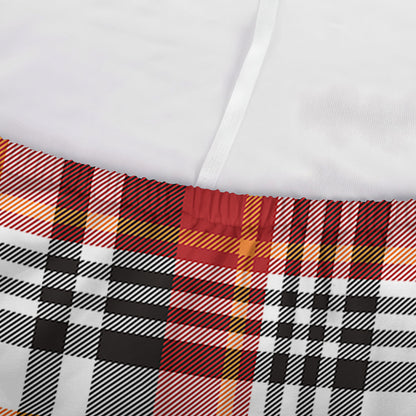 Orange And Black Madras Plaid Print Sofa Cover