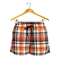 Orange And Black Madras Plaid Print Women's Shorts