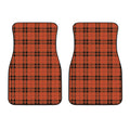 Orange And Black Tartan Pattern Print Front Car Floor Mats