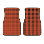 Orange And Black Tartan Pattern Print Front Car Floor Mats