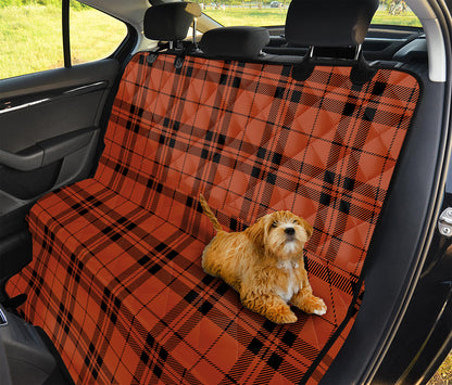 Orange And Black Tartan Pattern Print Pet Car Back Seat Cover
