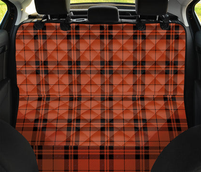 Orange And Black Tartan Pattern Print Pet Car Back Seat Cover