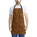 Orange And Black Tiger Stripe Print Apron