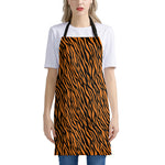 Orange And Black Tiger Stripe Print Apron