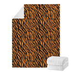 Orange And Black Tiger Stripe Print Blanket