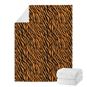 Orange And Black Tiger Stripe Print Blanket