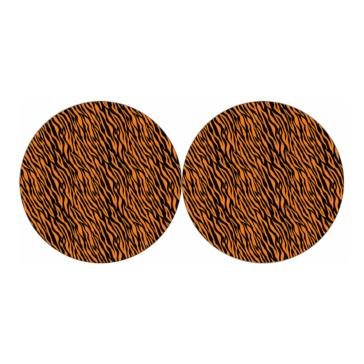 Orange And Black Tiger Stripe Print Car Coasters