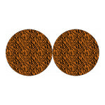 Orange And Black Tiger Stripe Print Car Coasters