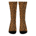 Orange And Black Tiger Stripe Print Crew Socks