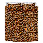 Orange And Black Tiger Stripe Print Duvet Cover Bedding Set
