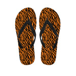 Orange And Black Tiger Stripe Print Flip Flops