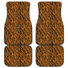 Orange And Black Tiger Stripe Print Front and Back Car Floor Mats