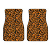 Orange And Black Tiger Stripe Print Front Car Floor Mats