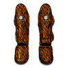 Orange And Black Tiger Stripe Print Muay Thai Shin Guard