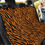 Orange And Black Tiger Stripe Print Pet Car Back Seat Cover