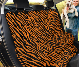 Orange And Black Tiger Stripe Print Pet Car Back Seat Cover