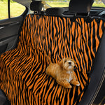 Orange And Black Tiger Stripe Print Pet Car Back Seat Cover