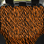 Orange And Black Tiger Stripe Print Pet Car Back Seat Cover