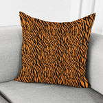 Orange And Black Tiger Stripe Print Pillow Cover