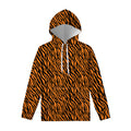 Orange And Black Tiger Stripe Print Pullover Hoodie