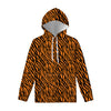 Orange And Black Tiger Stripe Print Pullover Hoodie