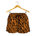 Orange And Black Tiger Stripe Print Women's Shorts