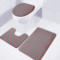 Orange And Blue Houndstooth Print 3 Piece Bath Mat Set