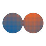 Orange And Blue Houndstooth Print Car Coasters