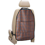 Orange And Blue Houndstooth Print Car Seat Organizers