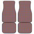 Orange And Blue Houndstooth Print Front and Back Car Floor Mats