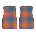 Orange And Blue Houndstooth Print Front Car Floor Mats