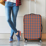 Orange And Blue Houndstooth Print Luggage Cover