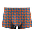 Orange And Blue Houndstooth Print Men's Boxer Briefs
