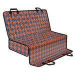 Orange And Blue Houndstooth Print Pet Car Back Seat Cover