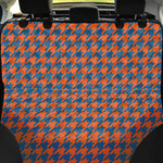 Orange And Blue Houndstooth Print Pet Car Back Seat Cover