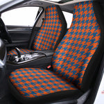 Orange And Blue Houndstooth Print Universal Fit Car Seat Covers
