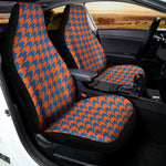 Orange And Blue Houndstooth Print Universal Fit Car Seat Covers