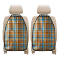 Orange And Blue Madras Pattern Print Car Seat Organizers