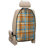 Orange And Blue Madras Pattern Print Car Seat Organizers