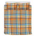 Orange And Blue Madras Pattern Print Duvet Cover Bedding Set