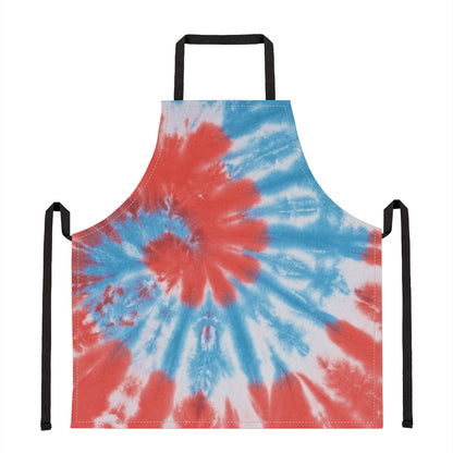 Orange And Blue Tie Dye Print Apron