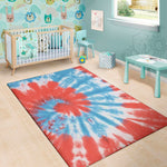 Orange And Blue Tie Dye Print Area Rug