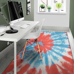 Orange And Blue Tie Dye Print Area Rug