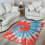 Orange And Blue Tie Dye Print Area Rug