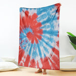 Orange And Blue Tie Dye Print Blanket