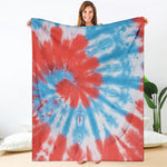 Orange And Blue Tie Dye Print Blanket